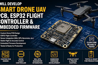 develop smart drone uav pcb, esp32 flight controller and embedded firmware
