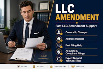 prepare and file llc amendment for ownership or address changes