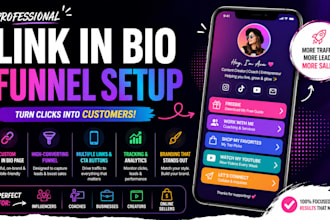 create professional linktree  beacons carrd bio link funnel website landing page