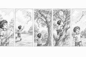 create cinematic storyboard panels for film, animation and games