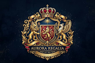 design a royal and majestic emblem logo for your brand