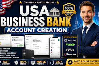 create business USA bank for llc owners, mercury wise payoneer USA bank creation