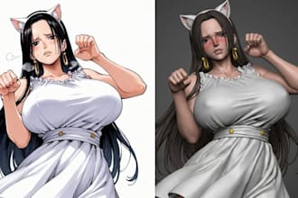 sculpt high quality anime figure for 3d printing