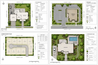 illustrate subdivision, residential map, plot map, landscape, for real estate