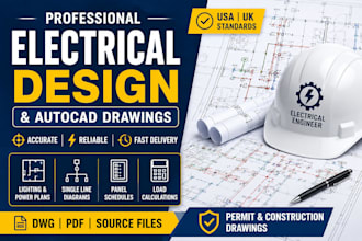 prepare electrical plans load calculations and autocad electrical drawings