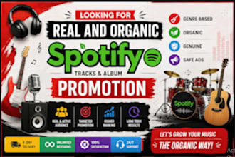 do organic USA spotify album music promotion, and spotify track music promotion