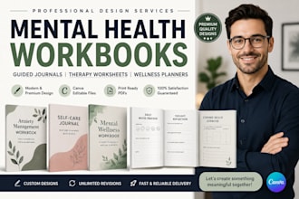 self help ebook mental health workbook and etsy digital products gumroad design