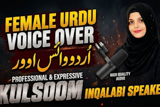 be your energetic and passionate female urdu voice over artist