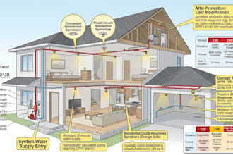 design residential fire sprinkler systems nfpa 13 13d 13r, cbc codes