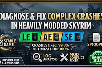 diagnose and fix complex crashes in heavily modded skyrim le ae se