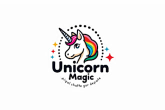 design a unique unicorn mascot logo