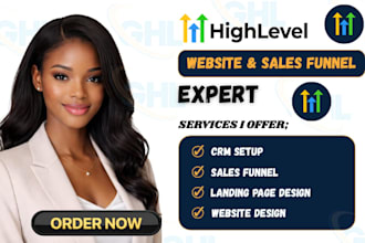gohighlevel website, ghl landing page, sales funnel, ghl email automation expert