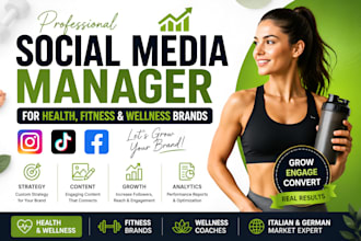 health and wellness fitness italian german social media manager