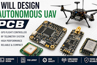 design autonomous uav pcb, gps flight controller and rf telemetry system