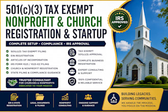 nonprofit registration USA llcprofessional 501c3 tax exempt filing church and