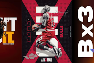 design cinematic sports posters and athlete edits