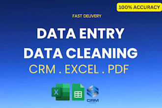 do CRM data entry, data cleaning and data analysis