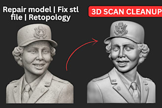 fix mesh file, edit stl, 3d scan cleanup, repair full body model for 3d printing