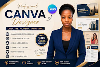 design professional canva presentation social media and canva website