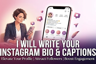 write a catchy instagram bio and social media captions for you