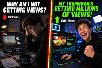 design a click worthy youtube thumbnail in 12 hours
