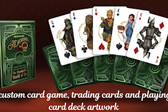design custom card game, trading cards, and playing card deck artwork