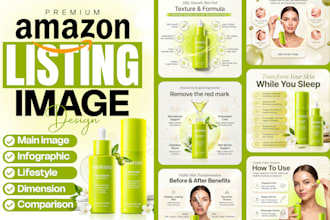 design amazon listing image, product main image, infographic and lifestyle