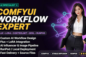 build custom comfyui workflow and ai pipeline with flux, lora, controlnet