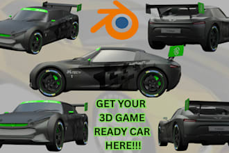 create game ready 3d car model vehicle racing car asset for unity ue5