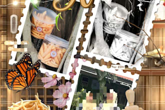 design aesthetic instagram posts in scrapbook style