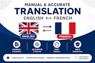manually translate english to french and french to english