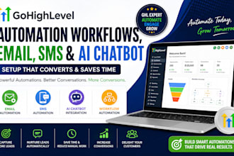 setup gohighlevel automation workflows email SMS and ai chatbot