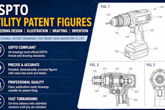 uspto utility patent figures engineering design illustration drafting invention