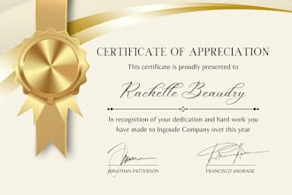 design professional corporate appreciation certificate