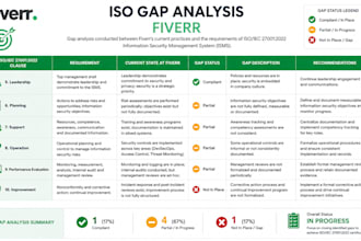 do a professional iso gap analysis for 9001 27001 14001 and others