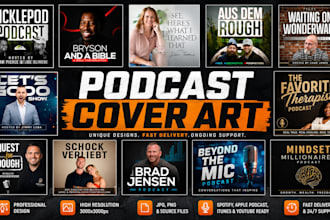design professional podcast cover art podcast logo spotify apple podcast artwork