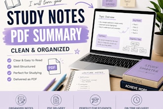 summarize and organize your study notes into clean PDF