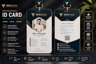 design modern professional id card and employee badge