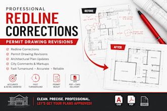 fix architectural plans with accurate redline