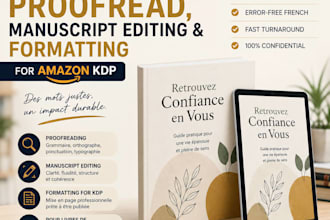 proofread edit and format french ebook book manuscript for amazon KDP publishing