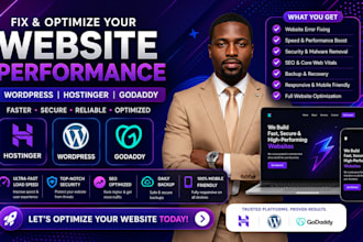 fix and optimize your hostinger website wordpress website godaddy website