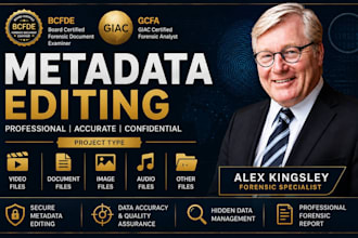 do metadata editing, data extraction for video, audio, image, file authenticity