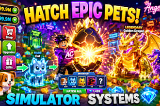 create a roblox simulator game with pets and egg systems