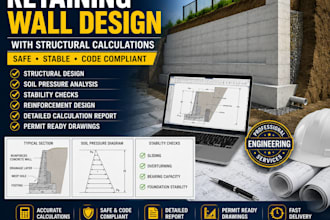 design retaining walls with structural calculations