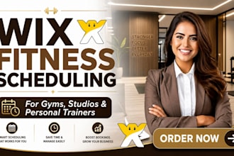 design a nice wix fitness classes scheduling setup for gyms and studios coaches