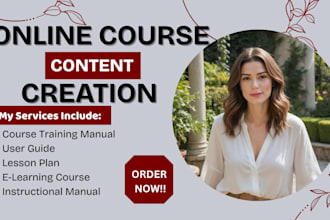 create elearning course workbook, online course content and training manual ppt