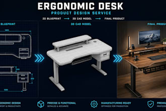 create a unique ergonomic deck design for home office or gaming