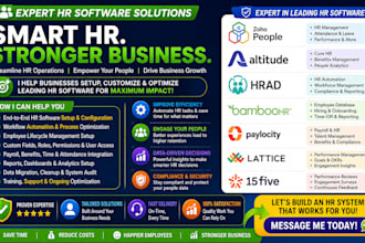 setup HR software zoho people altitude hrad bamboohr paylocity lattice 15five