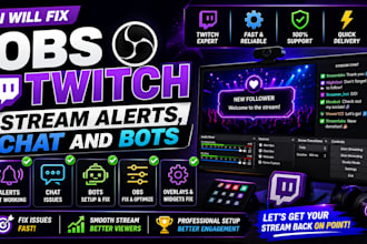 fix obs twitch stream alerts, chat and bots