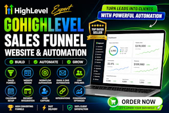 build gohighlevel sales funnel website and automation